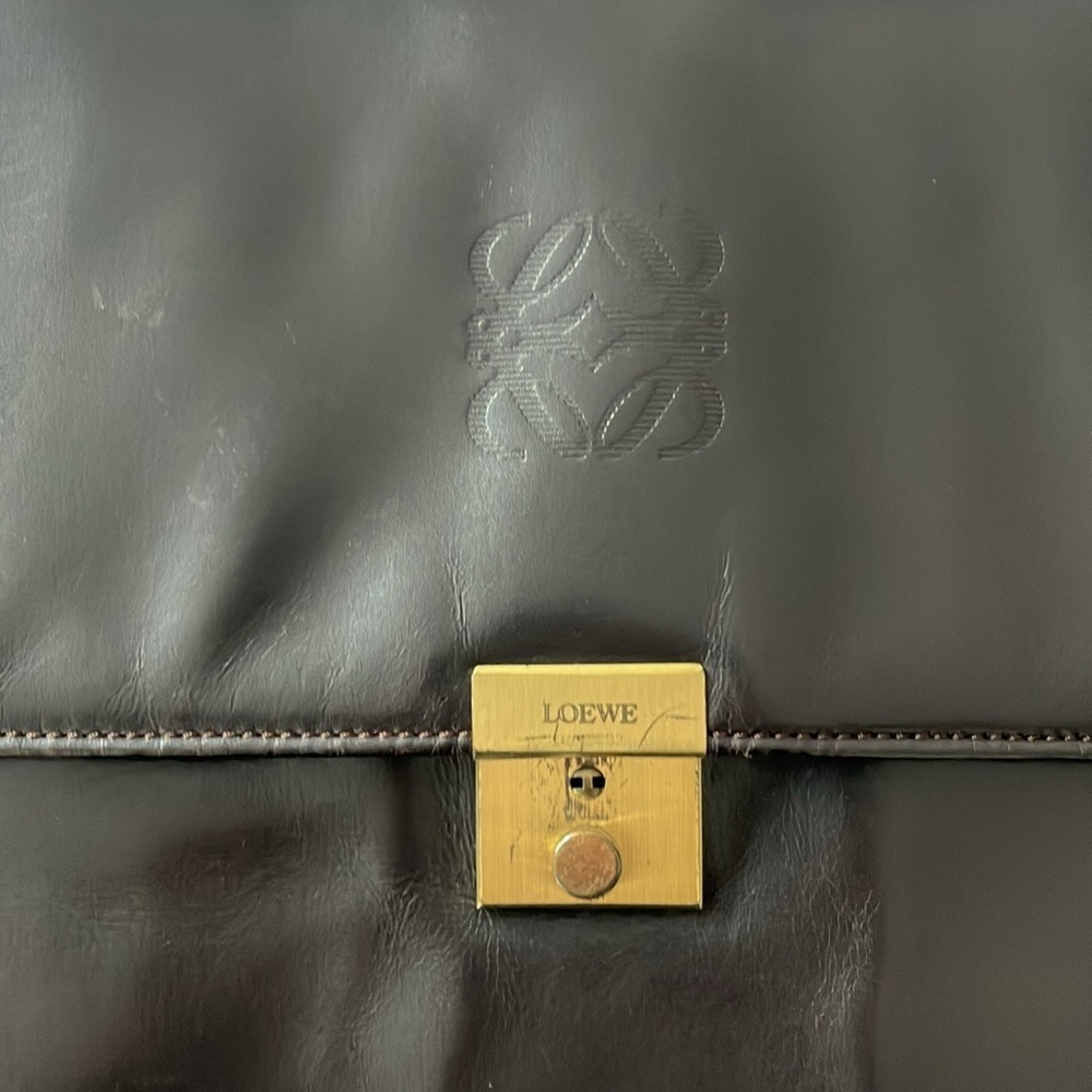 Loewe Vintage Auth Black Smooth Leather Unisex Briefcase/Documents Holder. MA75 - Picture 4 of 9